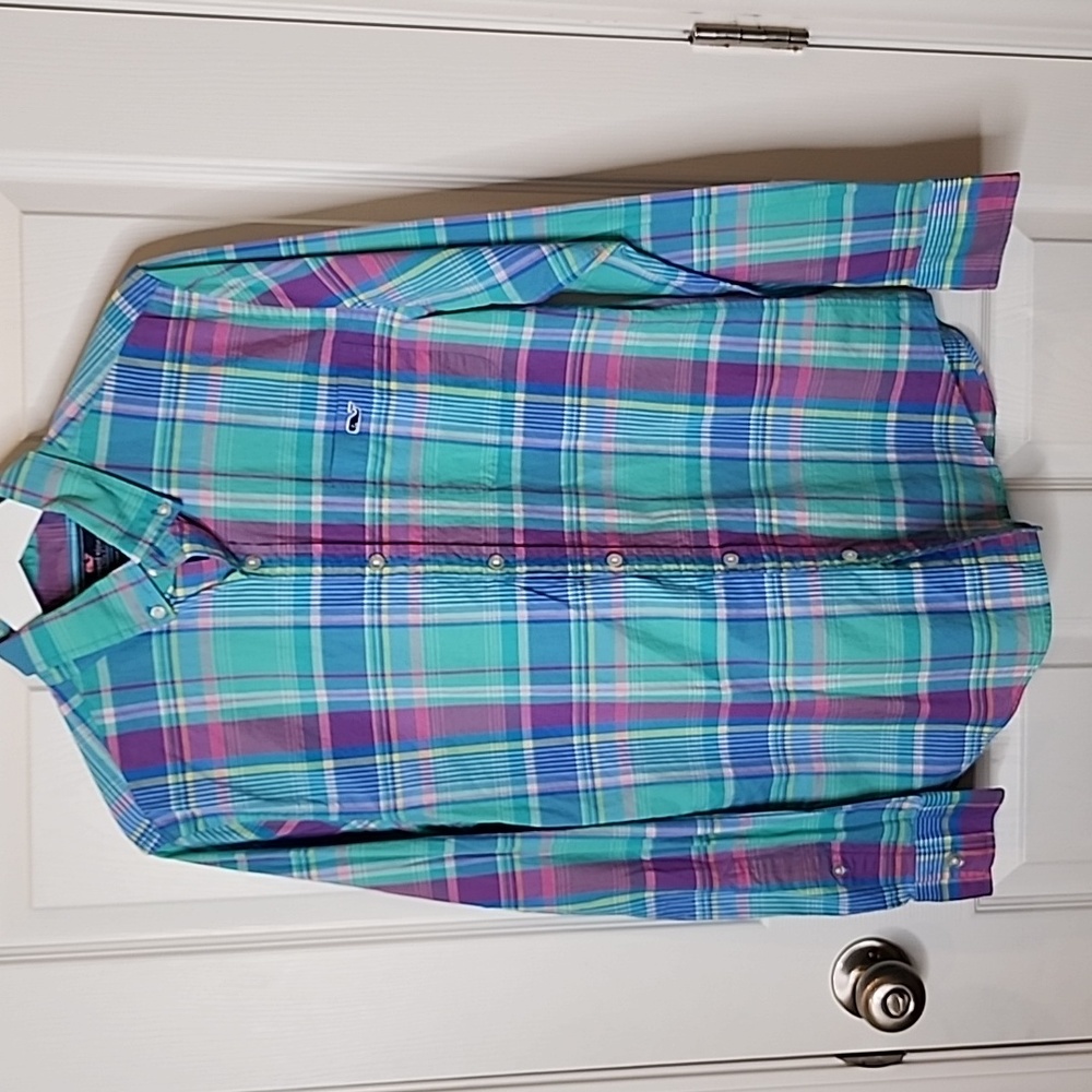 Vineyard Vines North Hill Plaid Slim Tucker Shirt, Men's Size Small